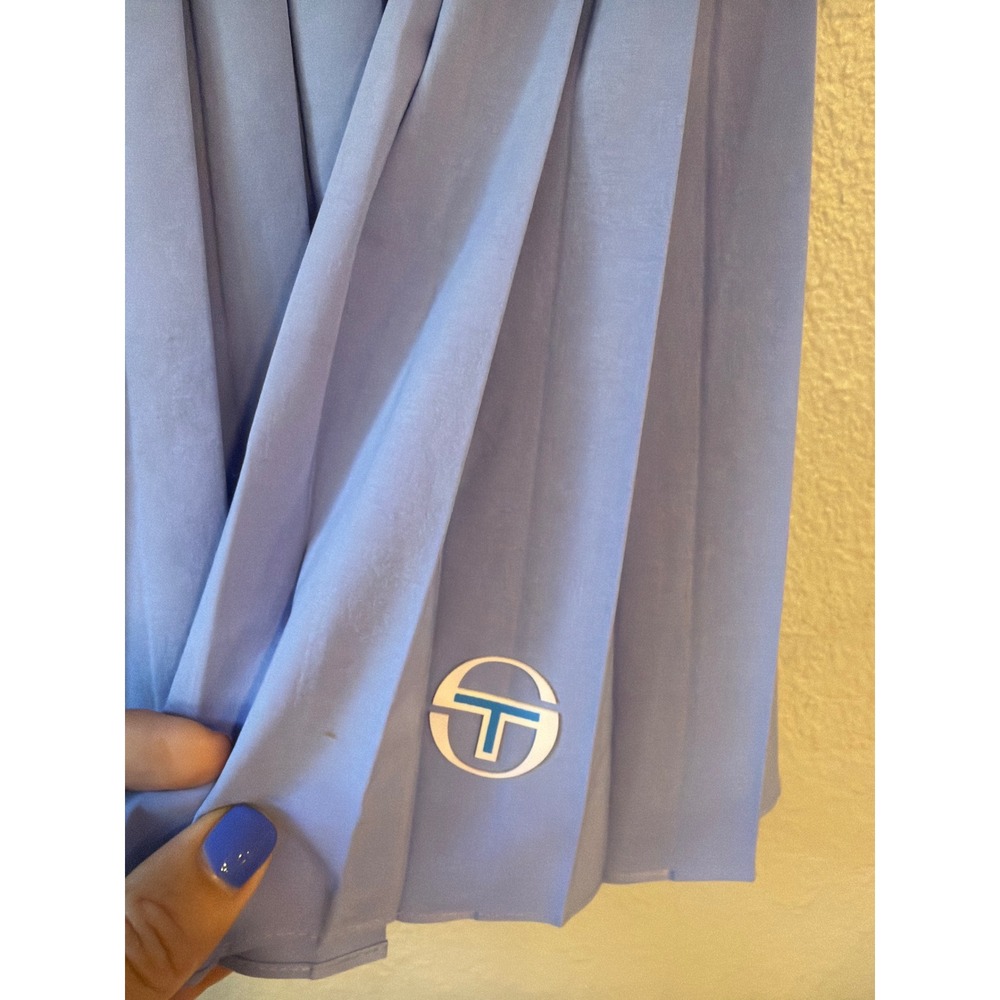 Sergio Tacchini Tennis Skirt Women S Blue Pleated Athletic Skort Preppy Skirt - Picture 3 of 8